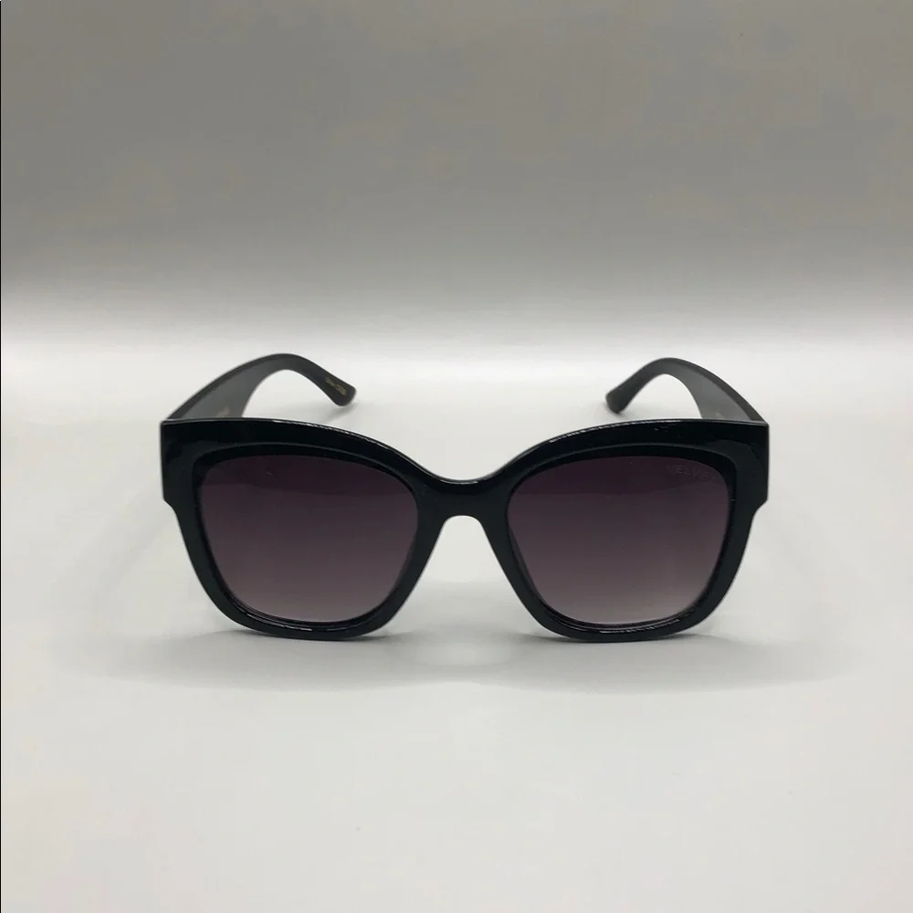 Velvet Eyewear Jane Sunglasses Black Oversized Cat Eye